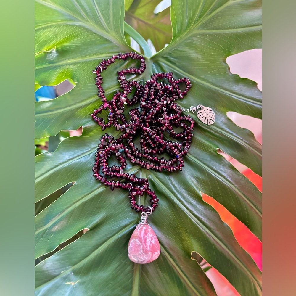 Garnet & Rhodochrosite necklace set